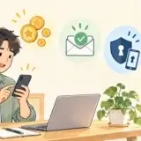 モッピーのポイント交換でメール確認と認証を確かめるイメージ